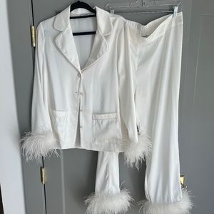Nadine Merabi Darcie White Feather Pajamas